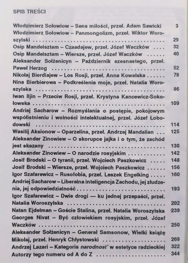Literatura na świecie 4/1991 Włodzimierz Sołowiow, Osip Mandelsztam, Josif Brodski