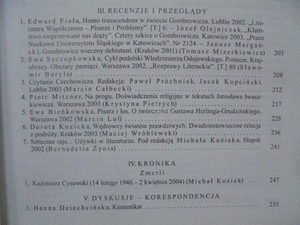 Pamiętnik Literacki 4/2004 • Witold Gombrowicz