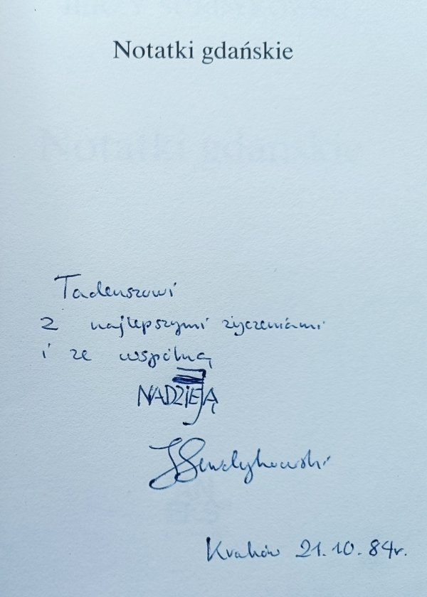 Jerzy Surdykowski Notatki gdańskie / dedykacja autorska