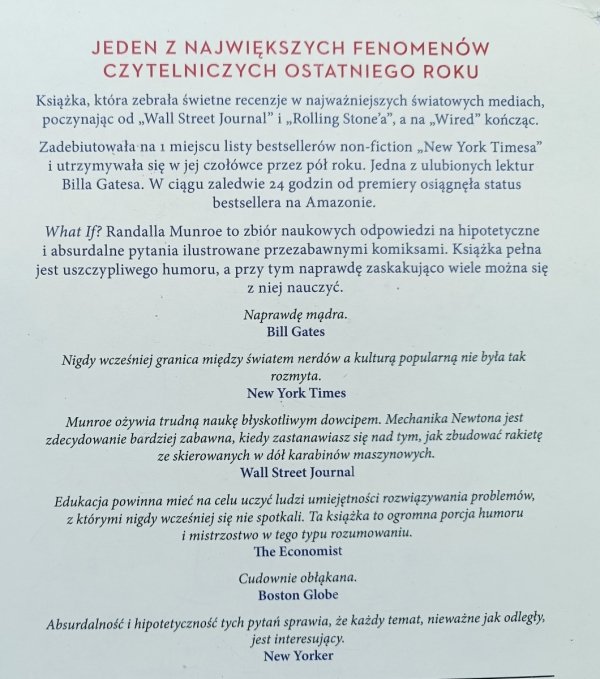 Randall Munroe What if? A co gdyby? Naukowe odpowiedzi na absurdalne i hipotetyczne pytania 
