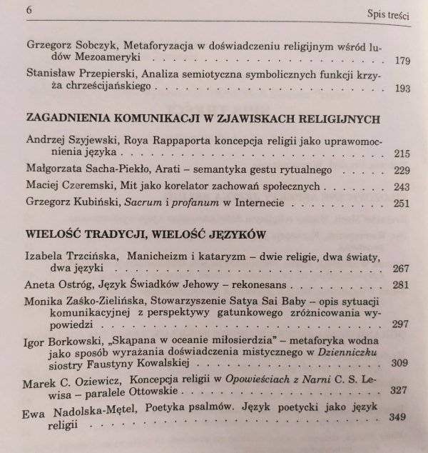 Ostatnie przed wielkim milczeniem. Język i religia