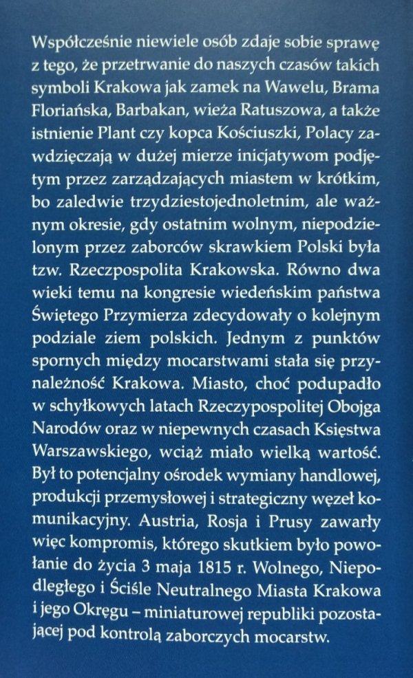 Łukasz Klimek Wolne Miasto Kraków w poszukiwaniu nowoczesności
