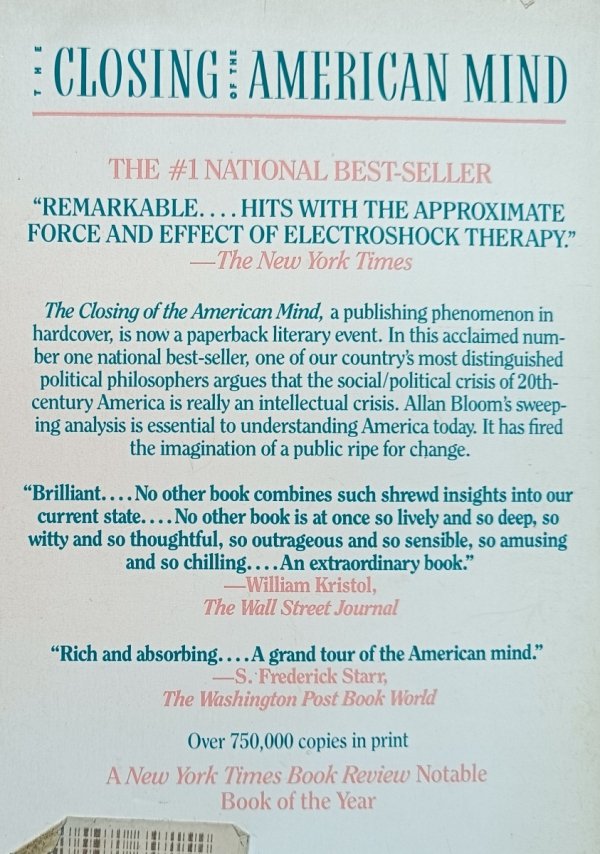 Allan Bloom The Closing of the American Mind