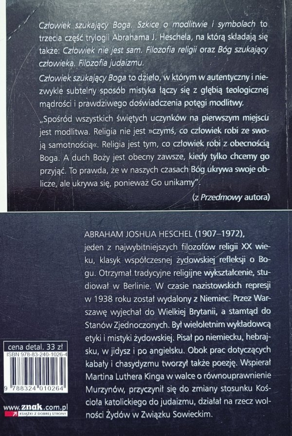 Abraham Joshua Heschel Człowiek szukający Boga