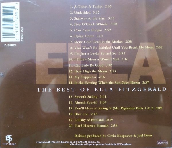 Ella Fitzgerald The Best of Ella Fitzgerald CD