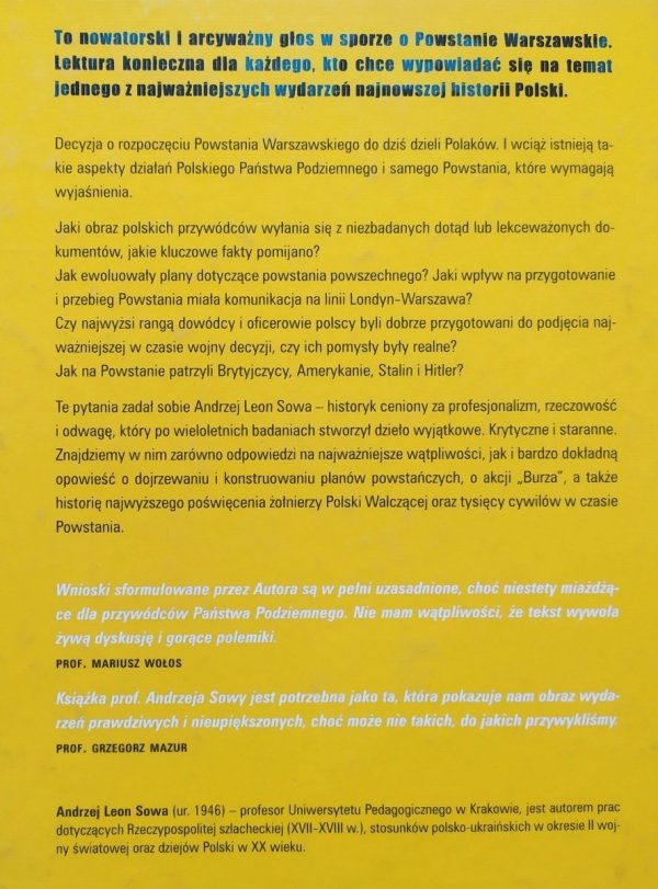 Andrzej Leon Sowa Kto wydał wyrok na miasto? Plany operacyjne ZWZ-AK (1940-1944) i sposoby ich realizacji