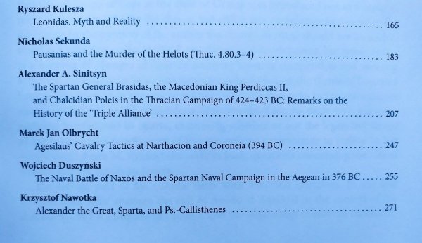 Studies on Ancient Sparta