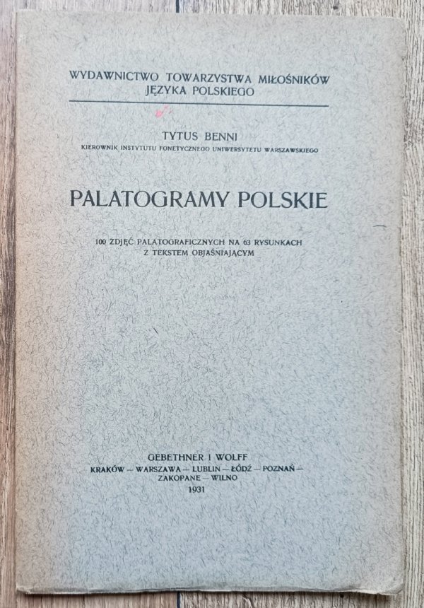 Tytus Benni Palatogramy polskie / 1931