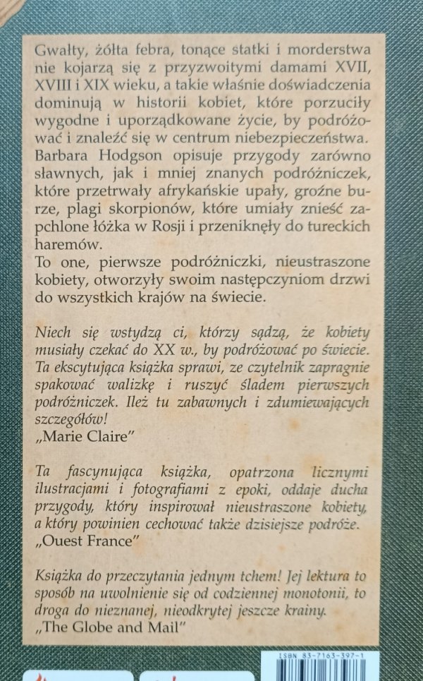 Barbara Hodgson Krynolinę zostaw w Kairze. O pierwszych podróżniczkach