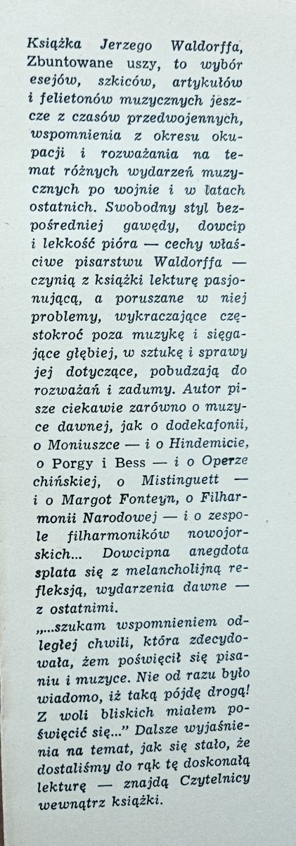 Jerzy Waldorff Zbuntowane uszy