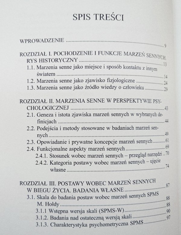 Małgorzata Hołda, Barbara Szmigielska Marzenia senne. Geneza i funkcje