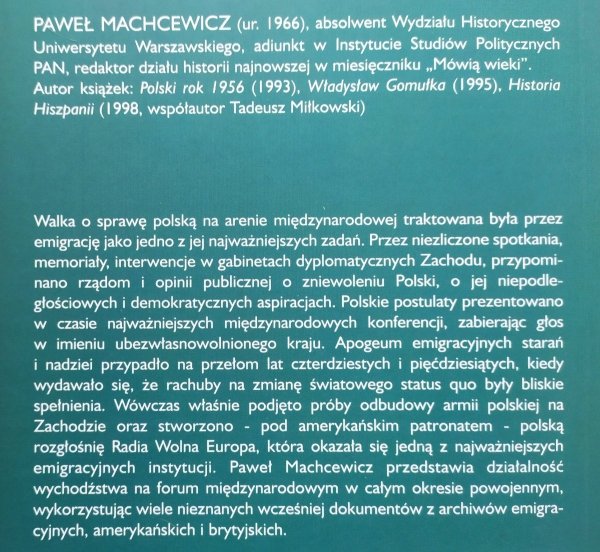 Paweł Machcewicz Emigracja w polityce międzynarodowej