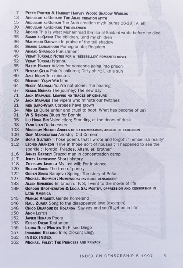 Index on Censorship 5/97: Banned Poetry