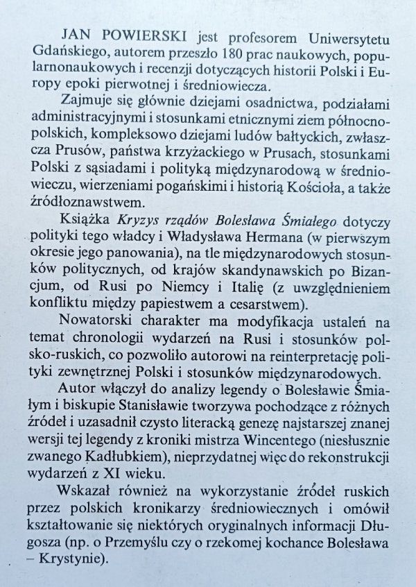 Jan Powierski Kryzys rządów Bolesława Śmiałego