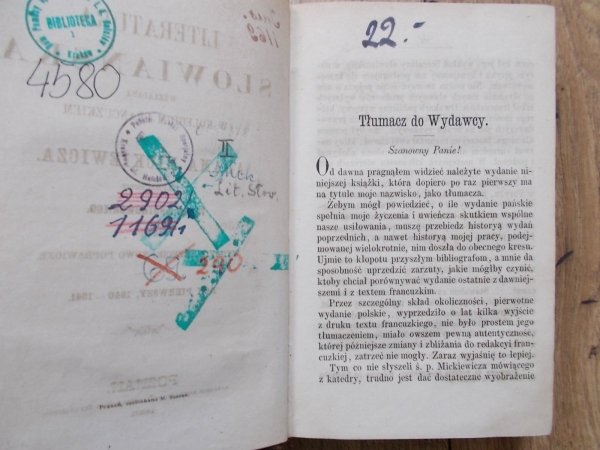 Adam Mickiewicz • Literatura słowiańska tom I [1865]