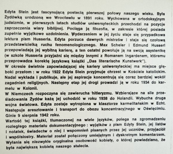 Edyta Stein. Filozof i karmelitanka