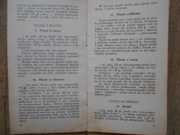 Przepisy o używaniu drożdży w gospodarstwie domowem 1929