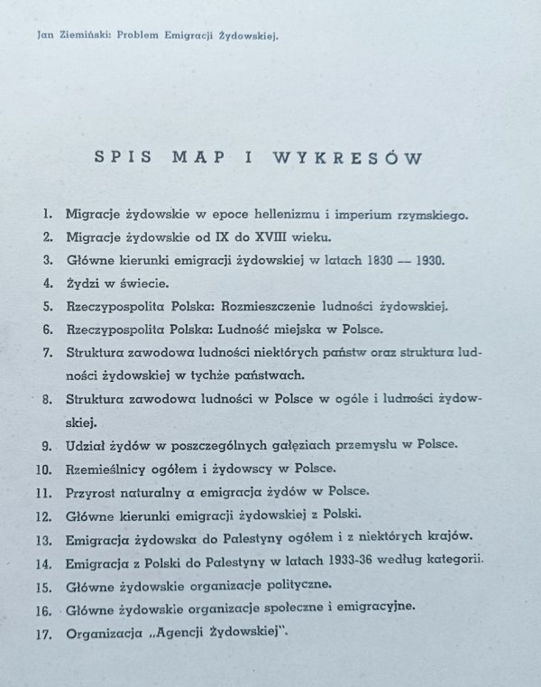 Jan Ziemiński Problem emigracji żydowskiej