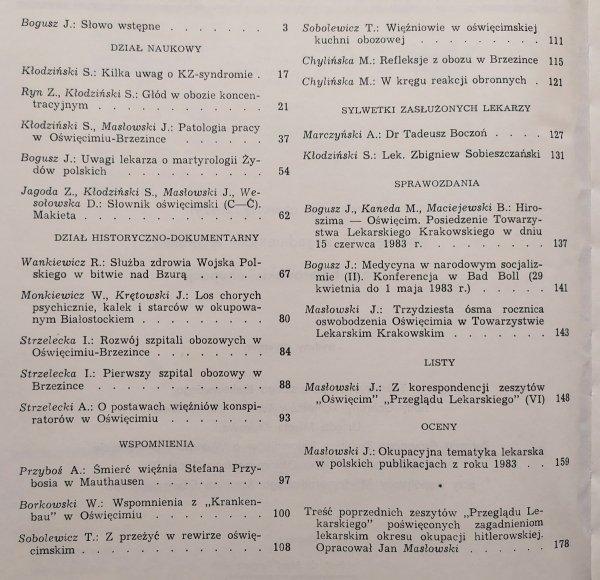 Przegląd Lekarski 1/1984 Dwudziesty czwarty zeszyt poświęcony zagadnieniom lekarskim okresu hitlerowskiej okupacji