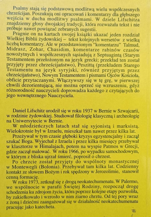 Daniel Lifschitz Chcę błogosławić Pana: Psalm 34