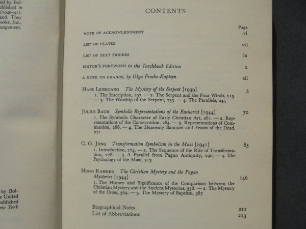 edited by Joseph Campbell • Pagan and Christian Mysteries. Papers from the Eranos Yearbooks [Jung]