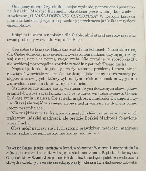 Francesco Bersini Madrość Ewangelii