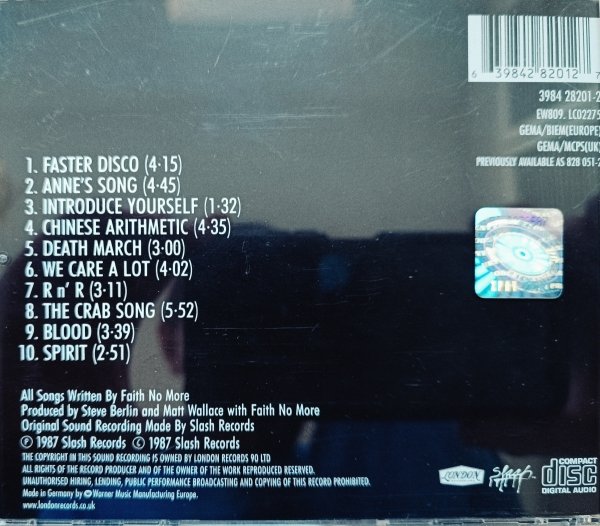 Faith No More Introduce Yourself CD