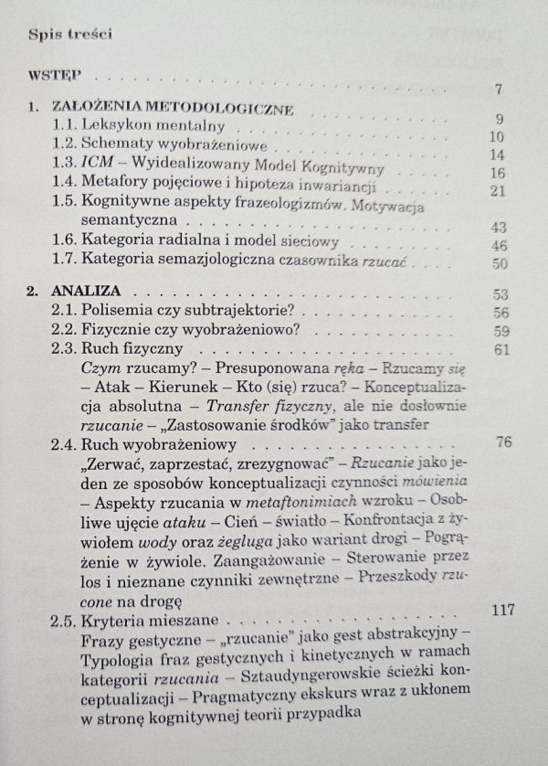 Sonia Kopka 'Rzucać' - co, czym, kto, kogo? Studium znaczeniowe