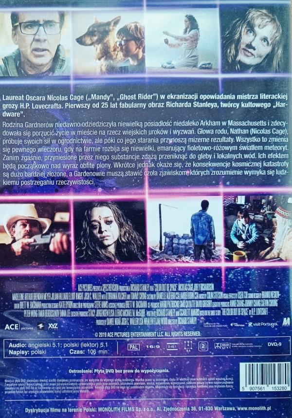 Richard Stanley Kolor z przestworzy DVD