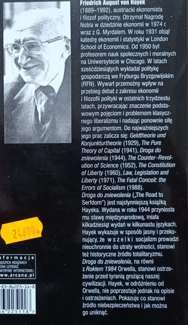 Friedrich August von Hayek Droga do zniewolenia