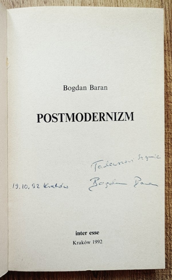 Bogdan Baran Postmodernizm