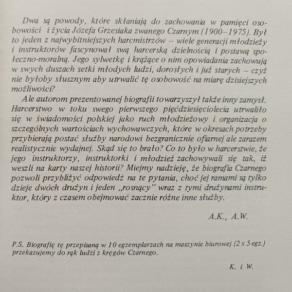 Aleksander Kamiński, Antoni Wasilewski Józef Grzesiak 'Czarny'