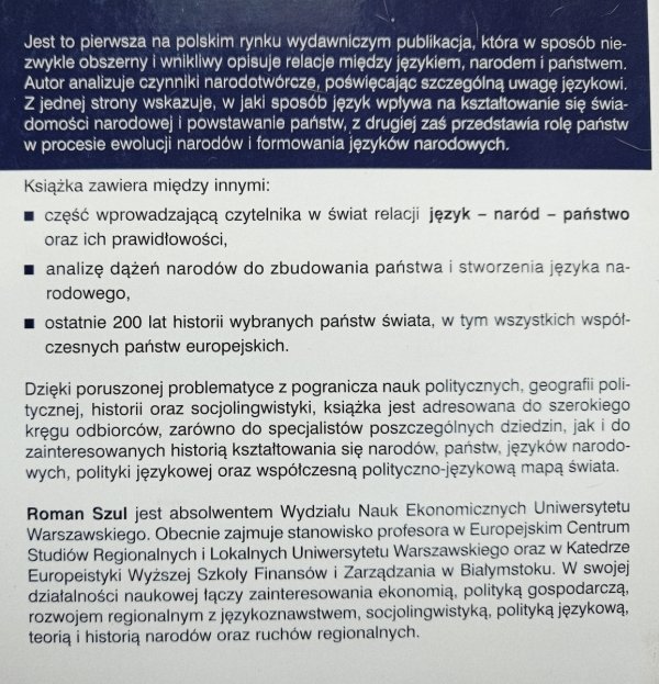 Roman Szul Język, naród, państwo. Język jako zjawisko polityczne