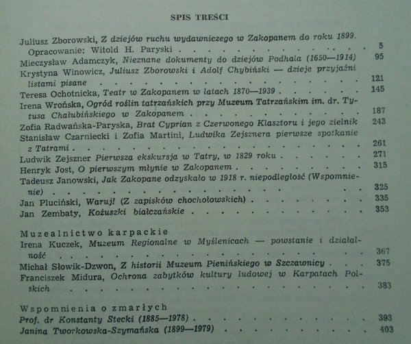 Rocznik Podhalański tom III • Zakopane, Podhale, rośliny tatrzańskie, młyn z Zakopanem