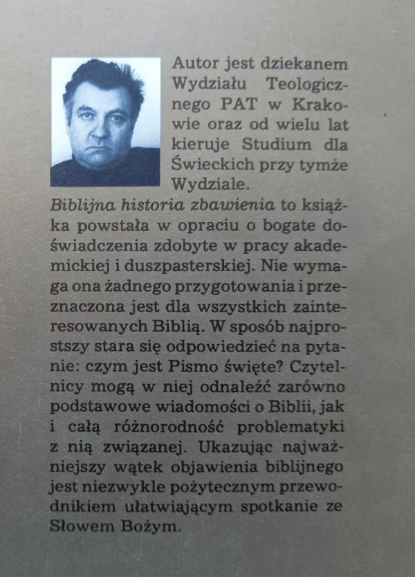 ks. Tomasz Jelonek Biblijna historia zbawienia
