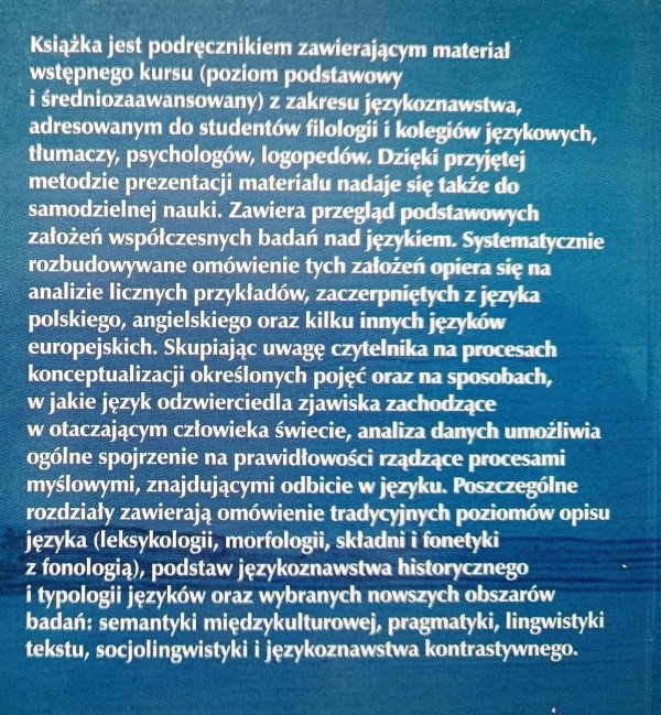 Kognitywne podstawy języka i językoznawstwa
