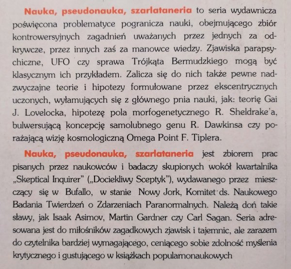 James Randi Daniken, tajemnica Syriusza, parapsychologia i inne trele-morele