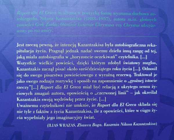 Nikos Kazantzakis Raport dla El Greca