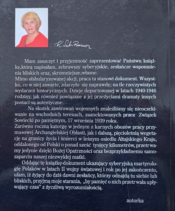 Krystyna Lubieniecka-Baraniak Sybirska odyseja / dedykacja Adama Tarnawskiego