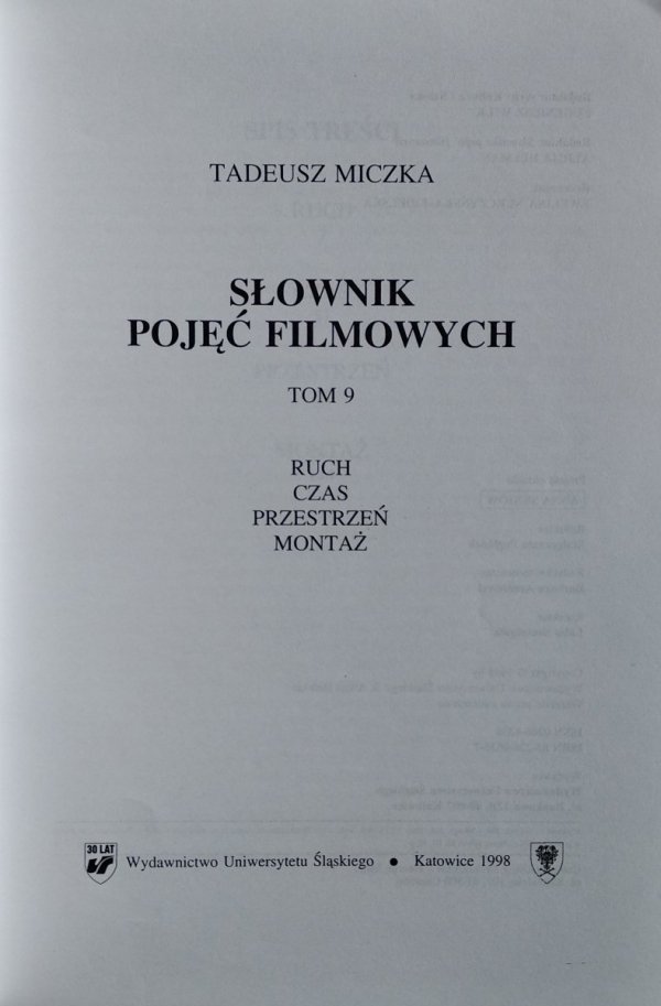 Tadeusz Miczka • Słownik pojęć filmowych tom 9