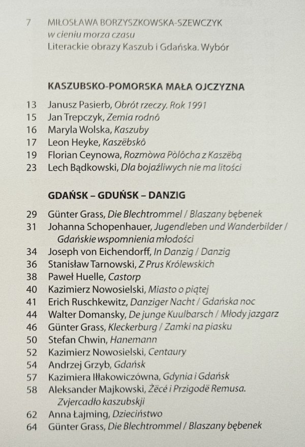 W cieniu morza czasu. Literackie obrazy Kaszub i Gdańska