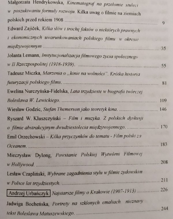 red. Jolanta Lemann-Zajicek • Polska kultura filmowa do 1939 roku