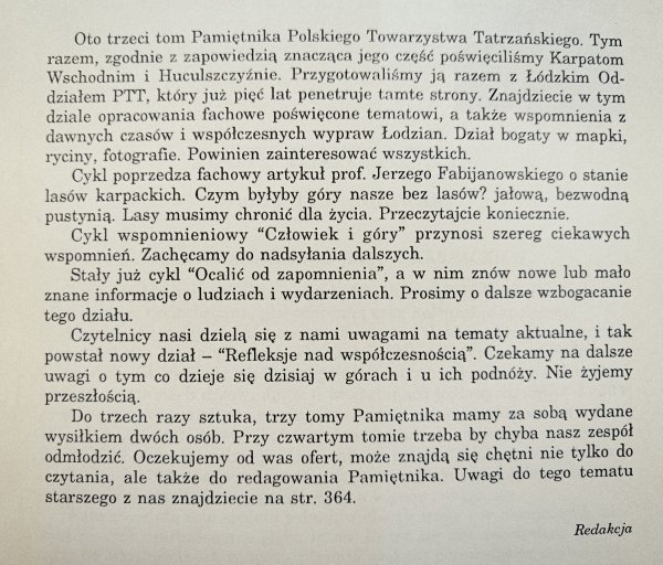 Pamiętnik PTT tom 3. Karpaty Wschodnie