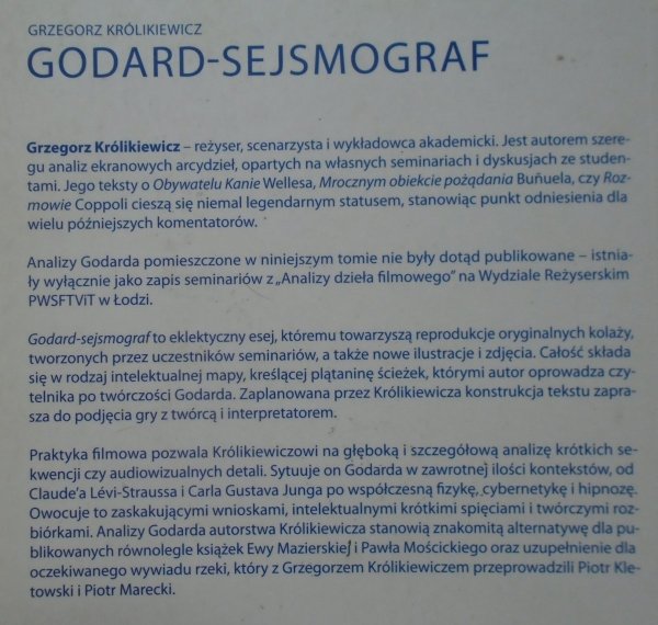 Grzegorz Królikiewicz • Godard - sejsmograf