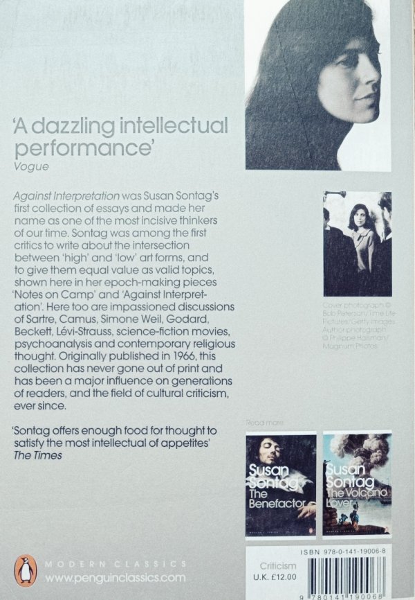 Susan Sontag Against Interpretation and Other Essays