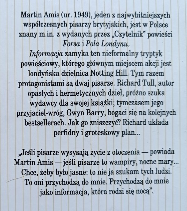 Martin Amis Informacja