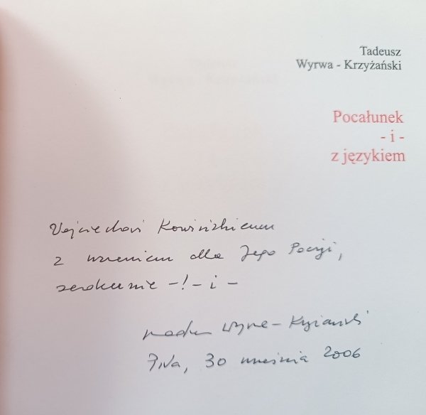 Tadeusz Wyrwa-Krzyżański • Pocałunek - i - z językiem