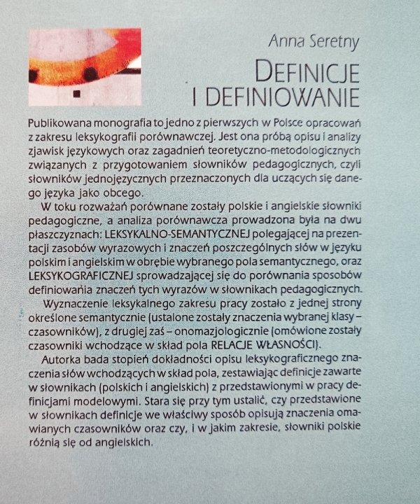 Anna Seretny Definicje i definiowanie