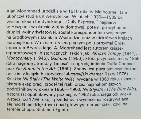 Alan Moorehead Nad Nilem Błękitnym i Białym