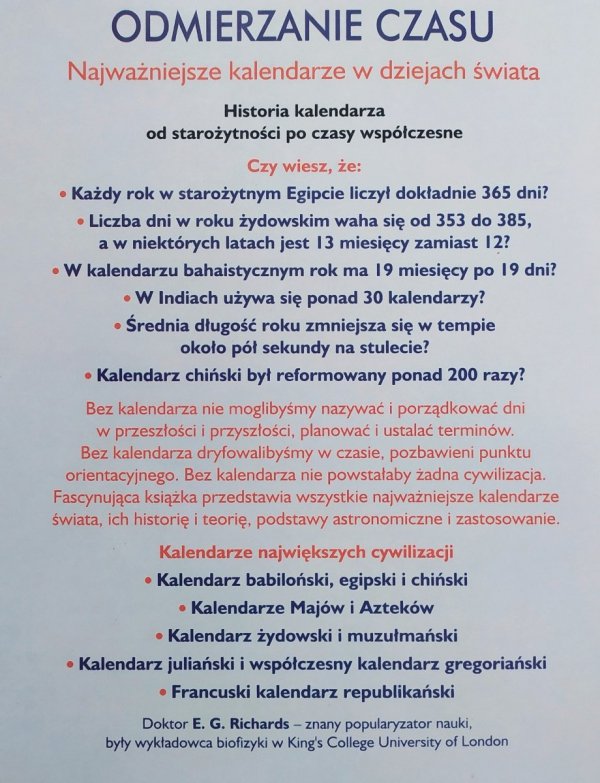 E.G. Richards Odmierzanie czasu. Najważniejsze kalendarze w dziejach świata